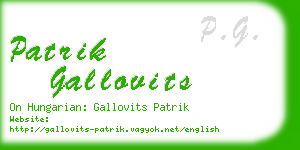 patrik gallovits business card